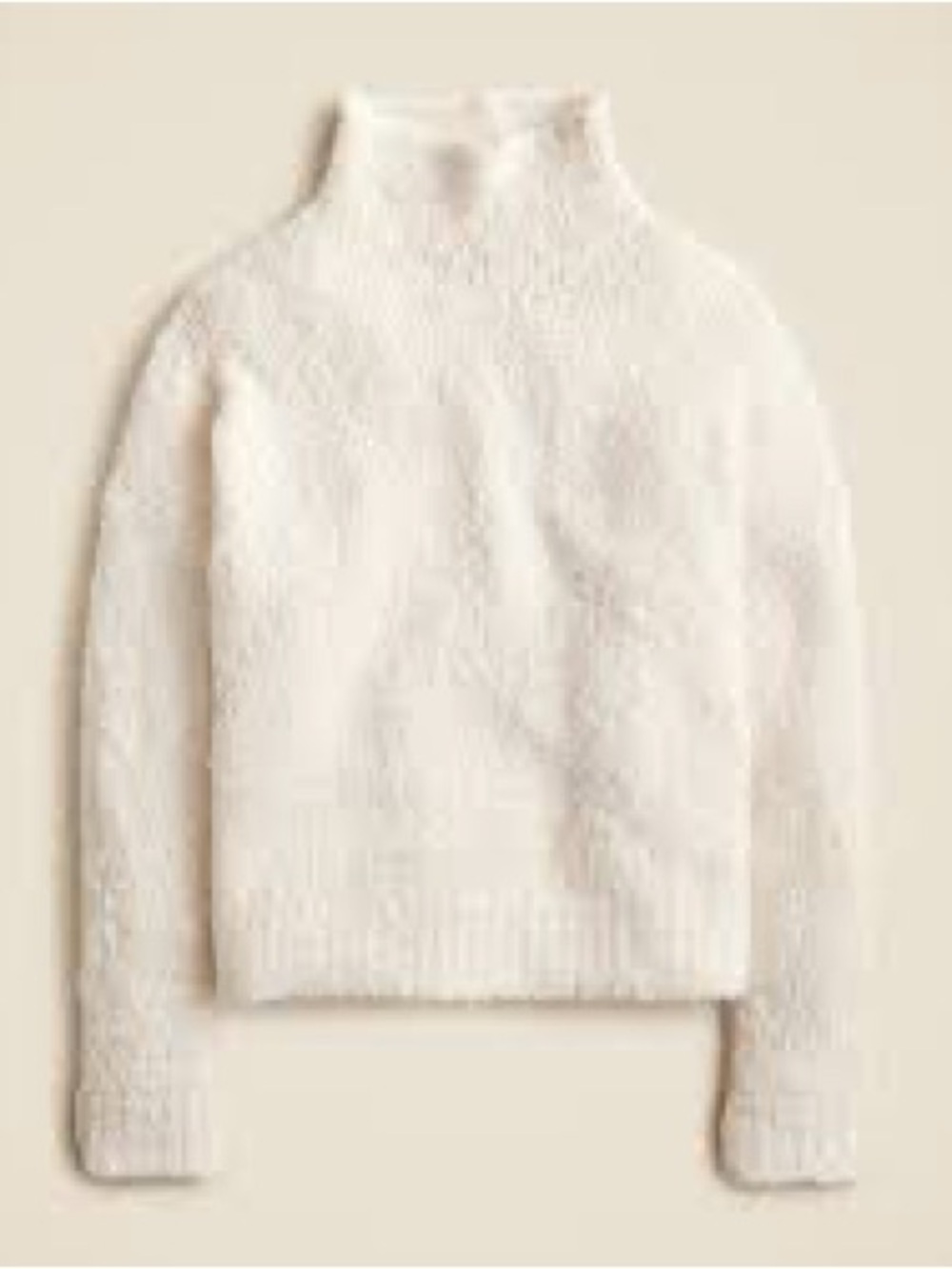 ❤️🔥5/$25❤️🔥Minimalist & Cozy Mock Neck Fuzzy Crop Sweater in Cream